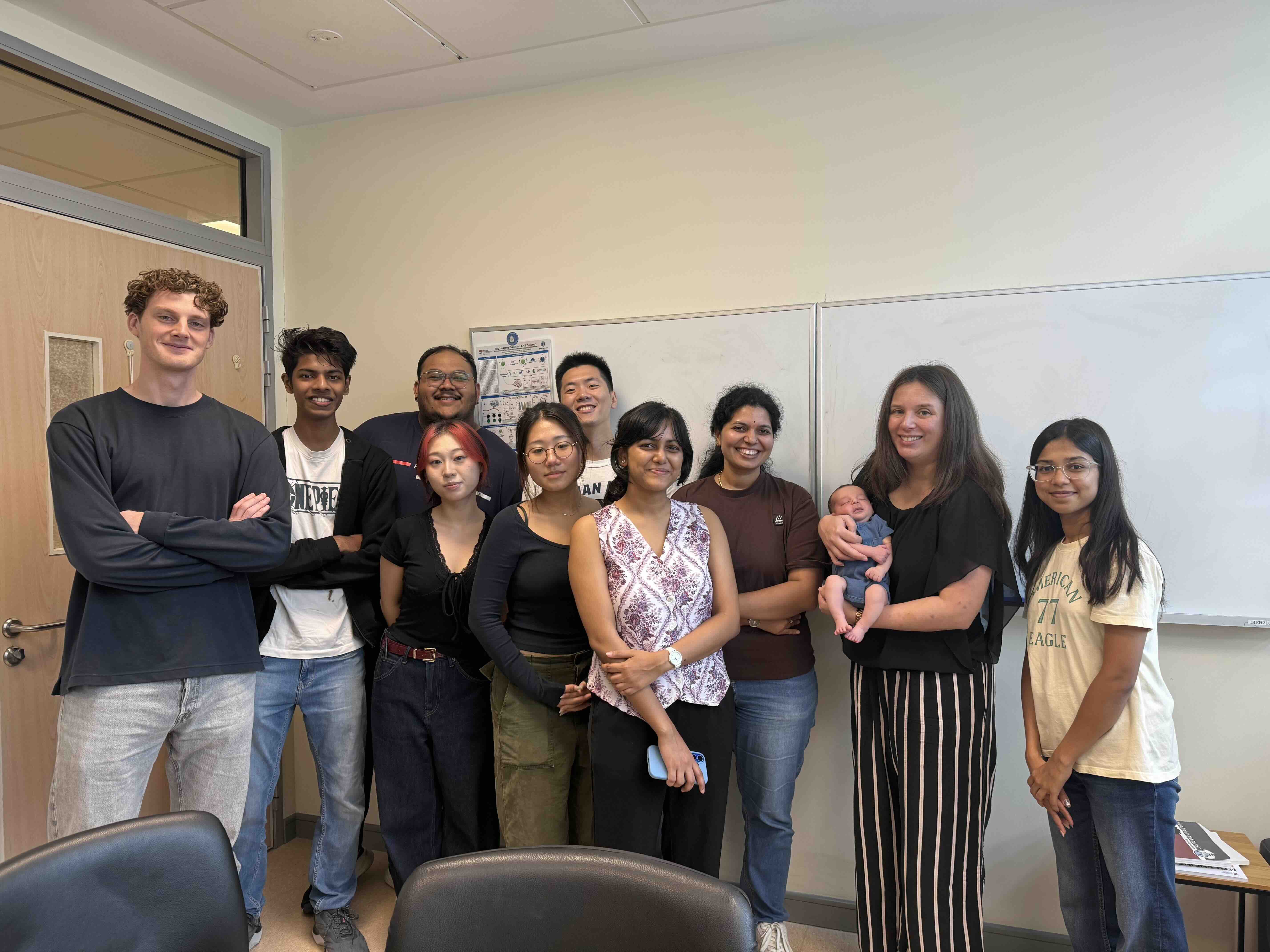 Smith Lab welcome-back gathering for Prof. Smith and baby